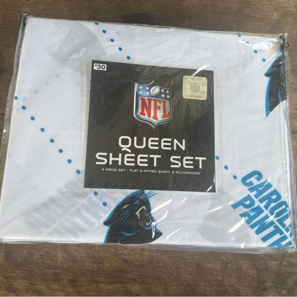 NFL Carolina Panthers-Queen Size Sheet Set-OFFICIALLY LICENSED Brand New